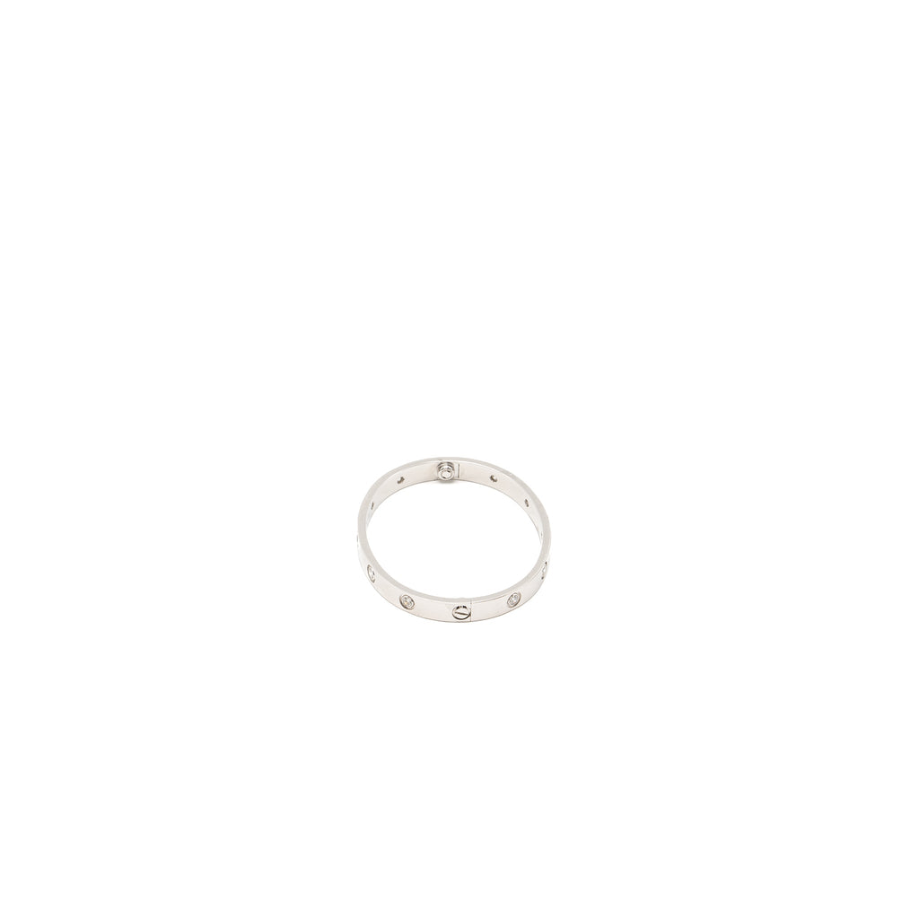 CARTIER LOVE BRACELET WHITE GOLD, 10 DIAMONDS
