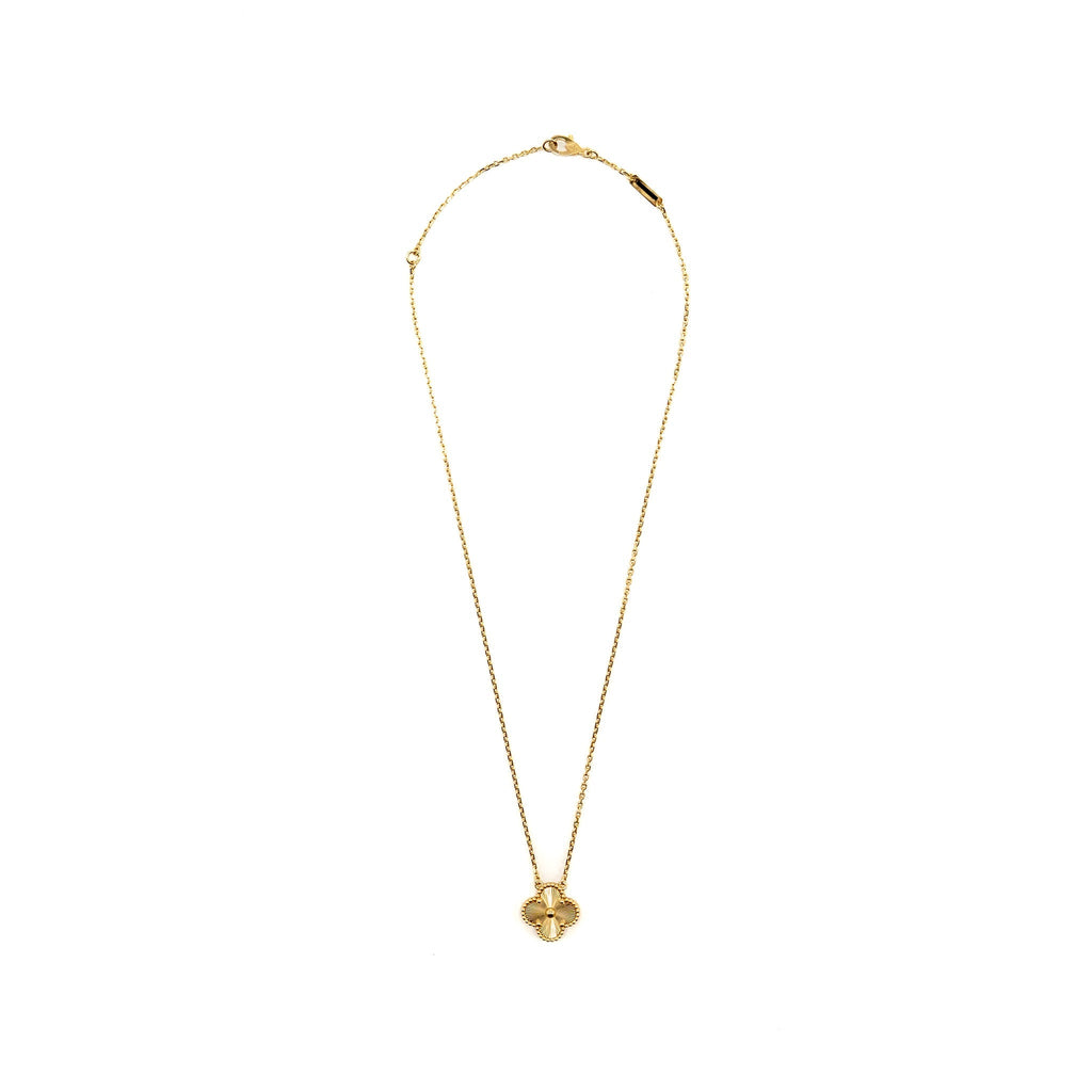 VAN CLEEF AND ARPELS VINTAGE ALHAMBRA PENDANT YELLOW GOLD