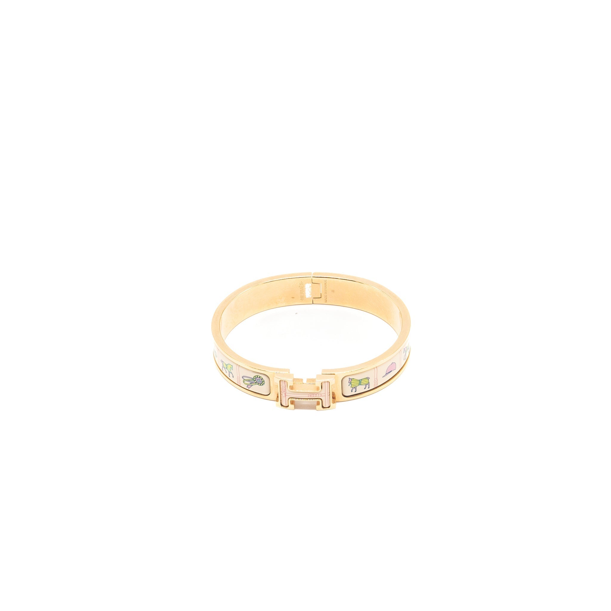 HERMES CLIC H COUVERTURES ET TENUES DE JOU BRACELET MULTICOLOUR GHW