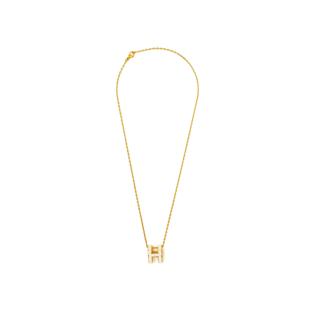HERMES POP H PENDANT BLANC GHW
