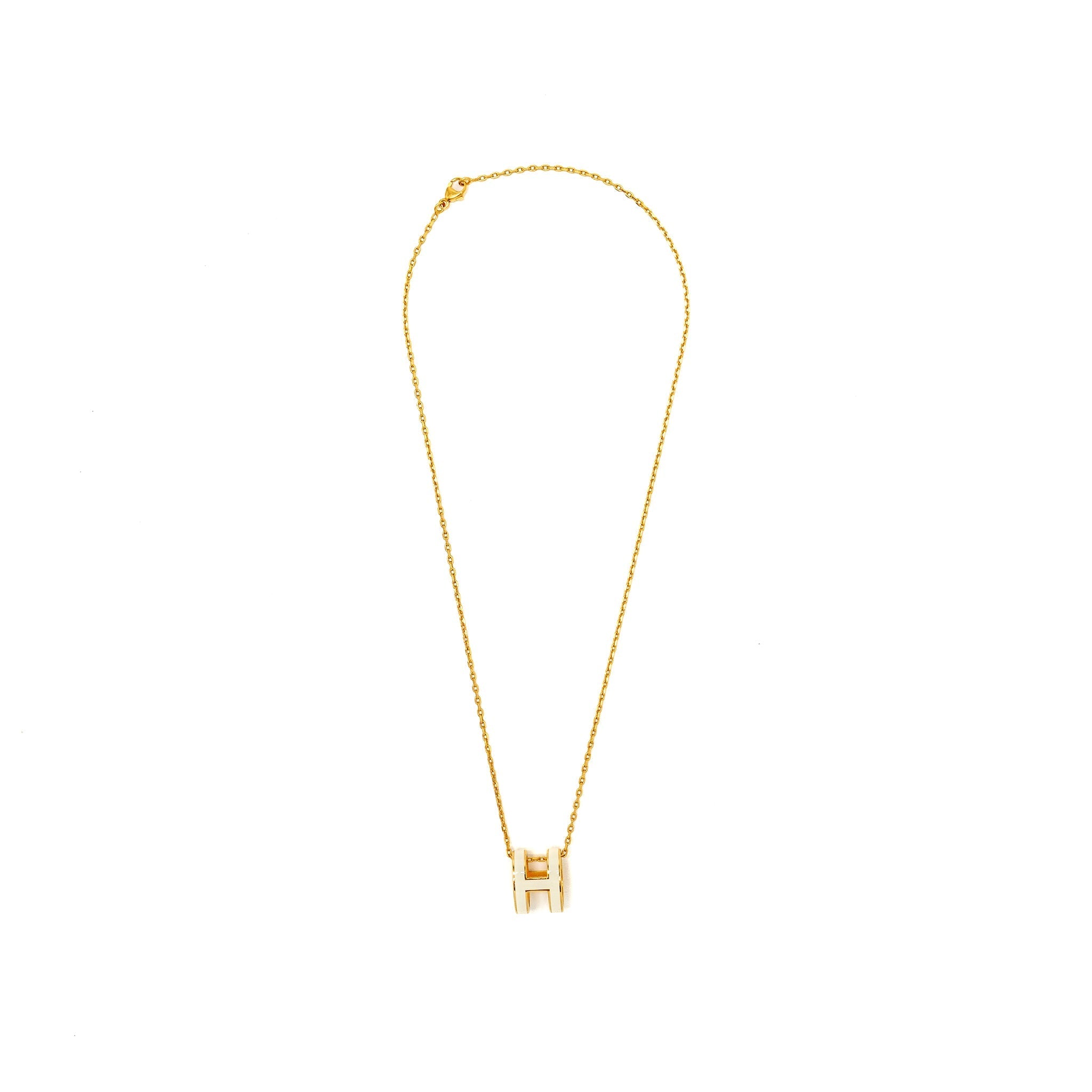 HERMES POP H PENDANT BLANC GHW