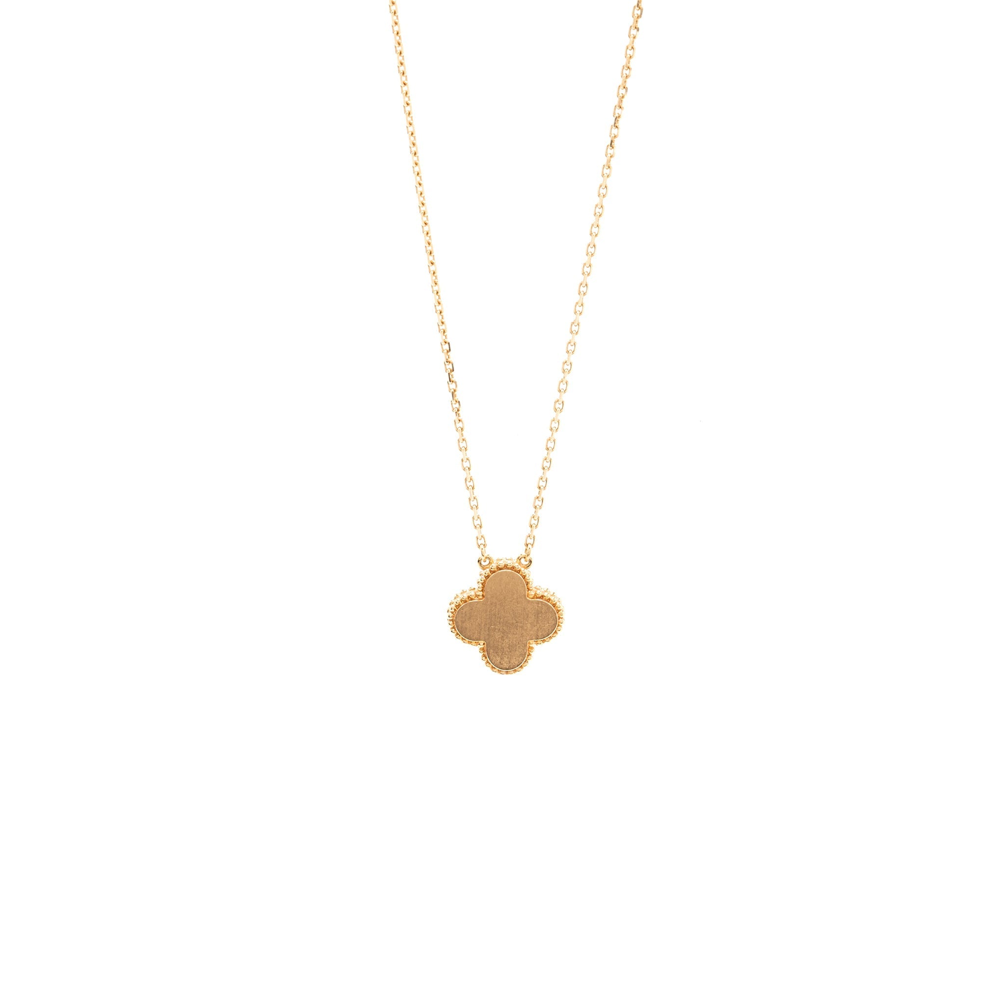 VAN CLEEF AND ARPELS 2021 HOLIDAY LIMITED VINTAGE ALHAMBRA PENDANT, ROSE GOLD/DIAMOND/RHODONITE