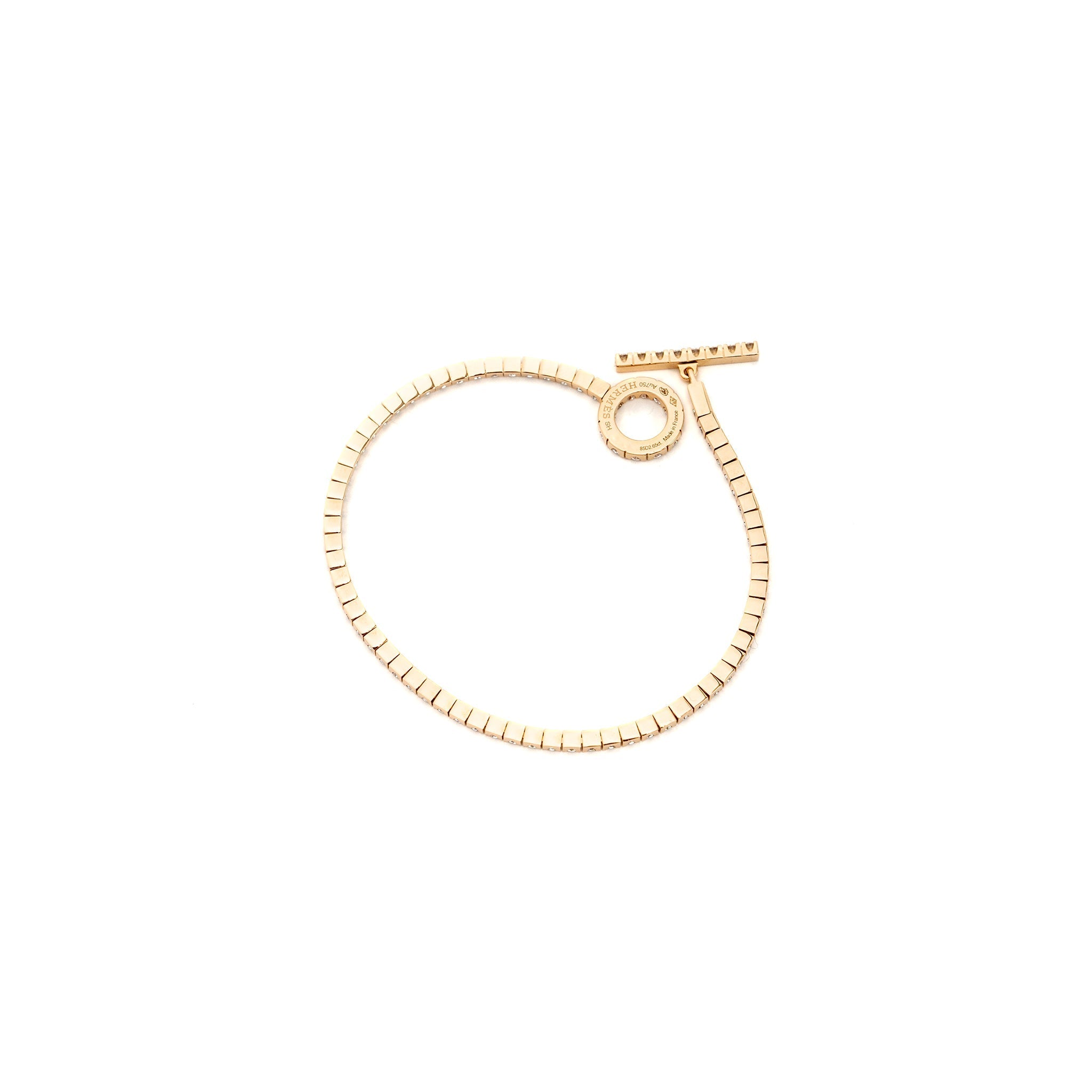 HERMES FINESSE BRACELET DIAMOND PAVED ROSE GOLD