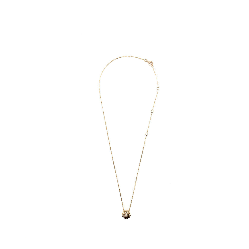 CHANEL EXRTRAID DE CAMELIA NECKLACE 18K ROSE GOLD/DIAMOND