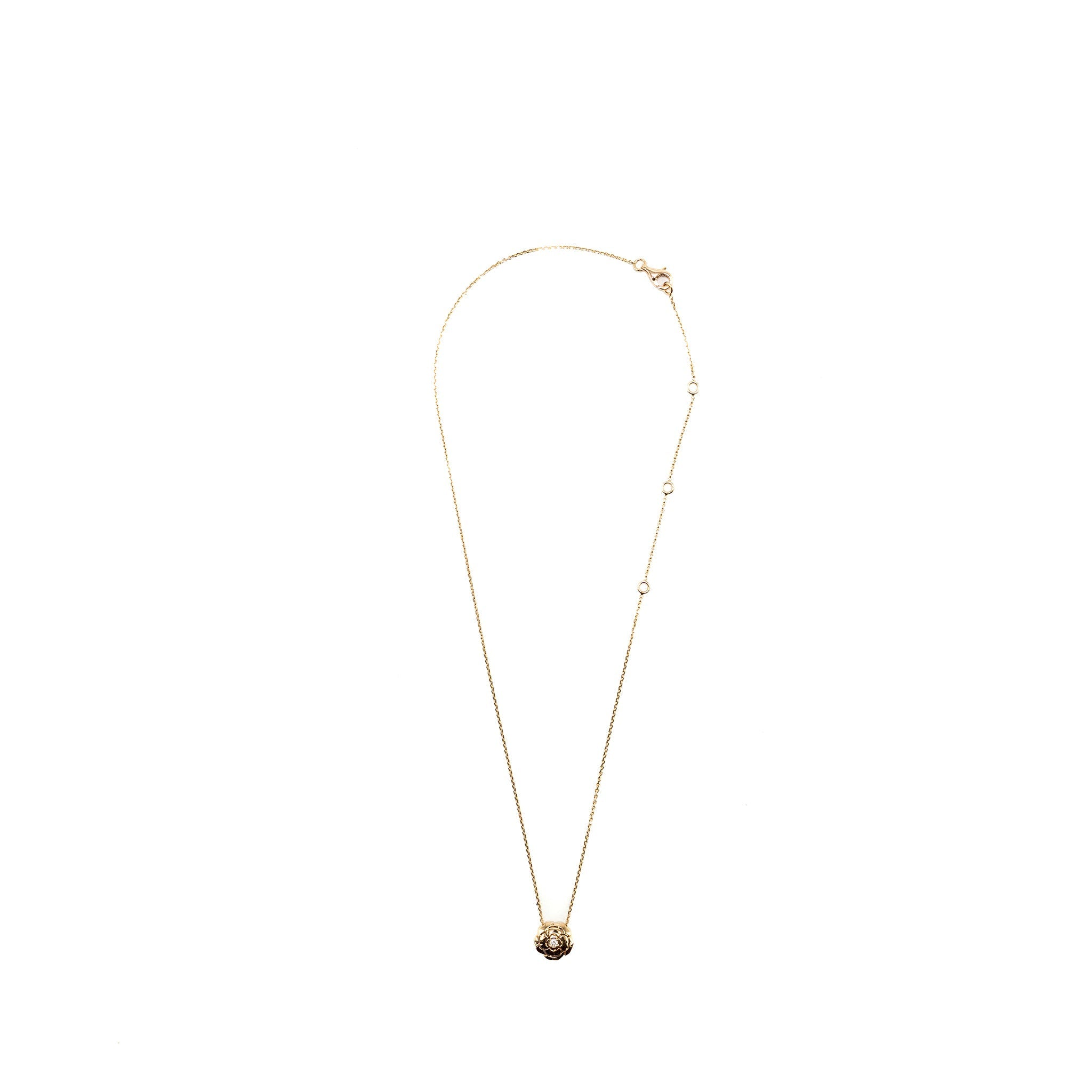 CHANEL EXRTRAID DE CAMELIA NECKLACE 18K ROSE GOLD/DIAMOND