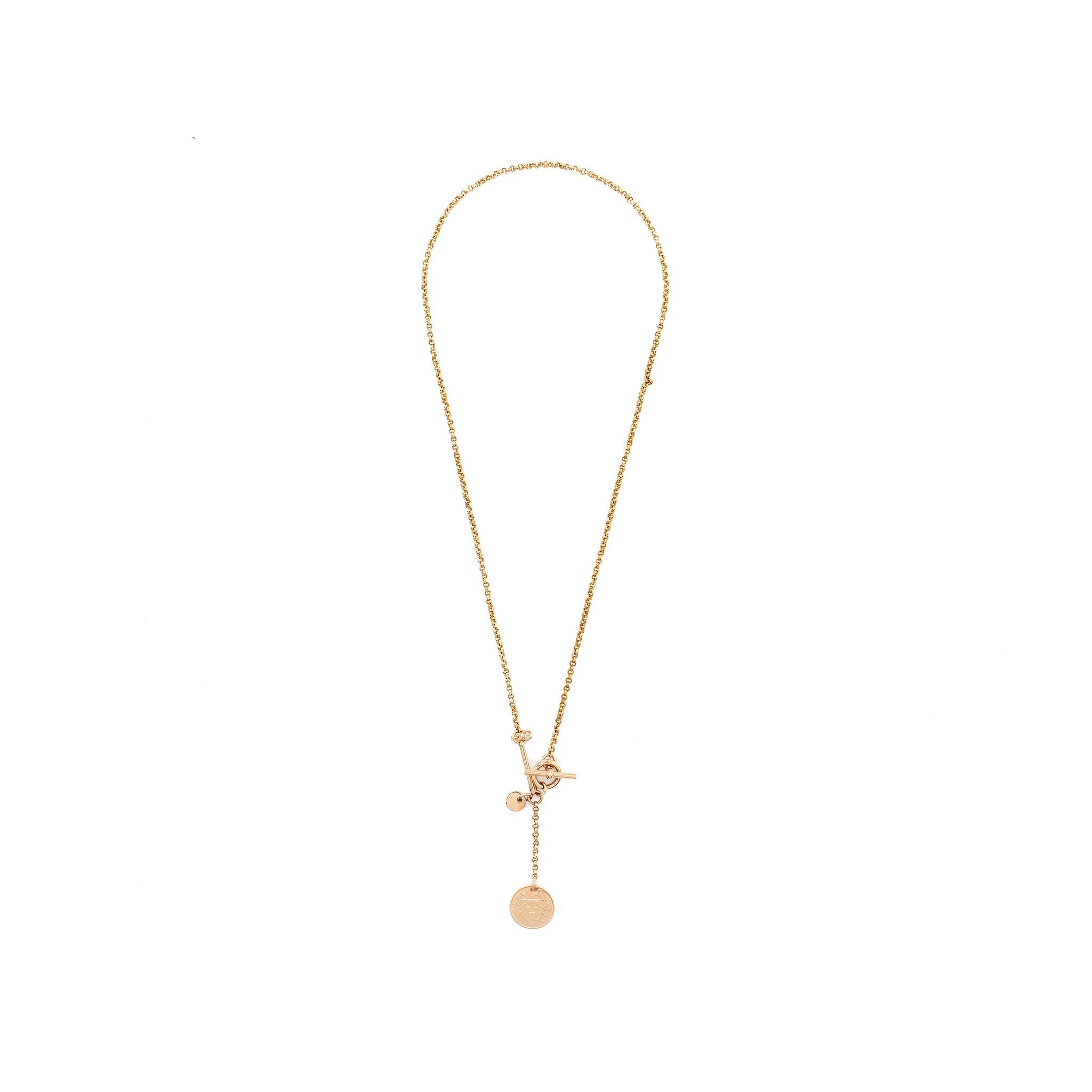HERMES EX-LIBRIS PENDANT ROSE GOLD