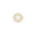 CHANEL CC LOGO SQUARE BROOCH WITH PEARL / CRYSTAL LGHW