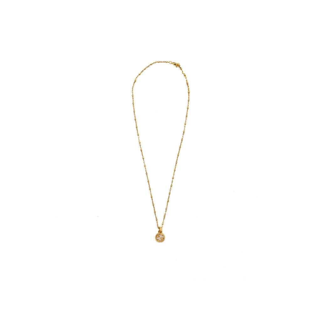 GUCCI YELLOW GOLD NECKLACE WITH INTERLOCKING G