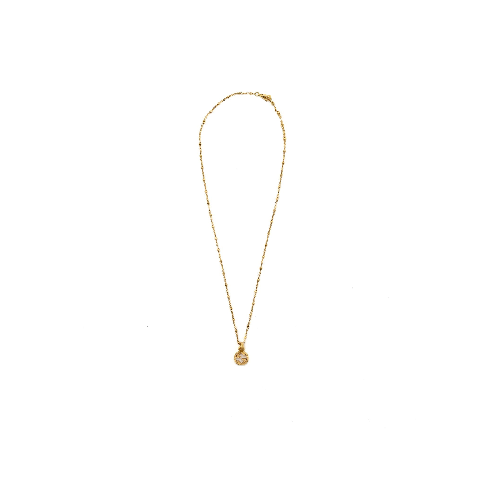 GUCCI YELLOW GOLD NECKLACE WITH INTERLOCKING G