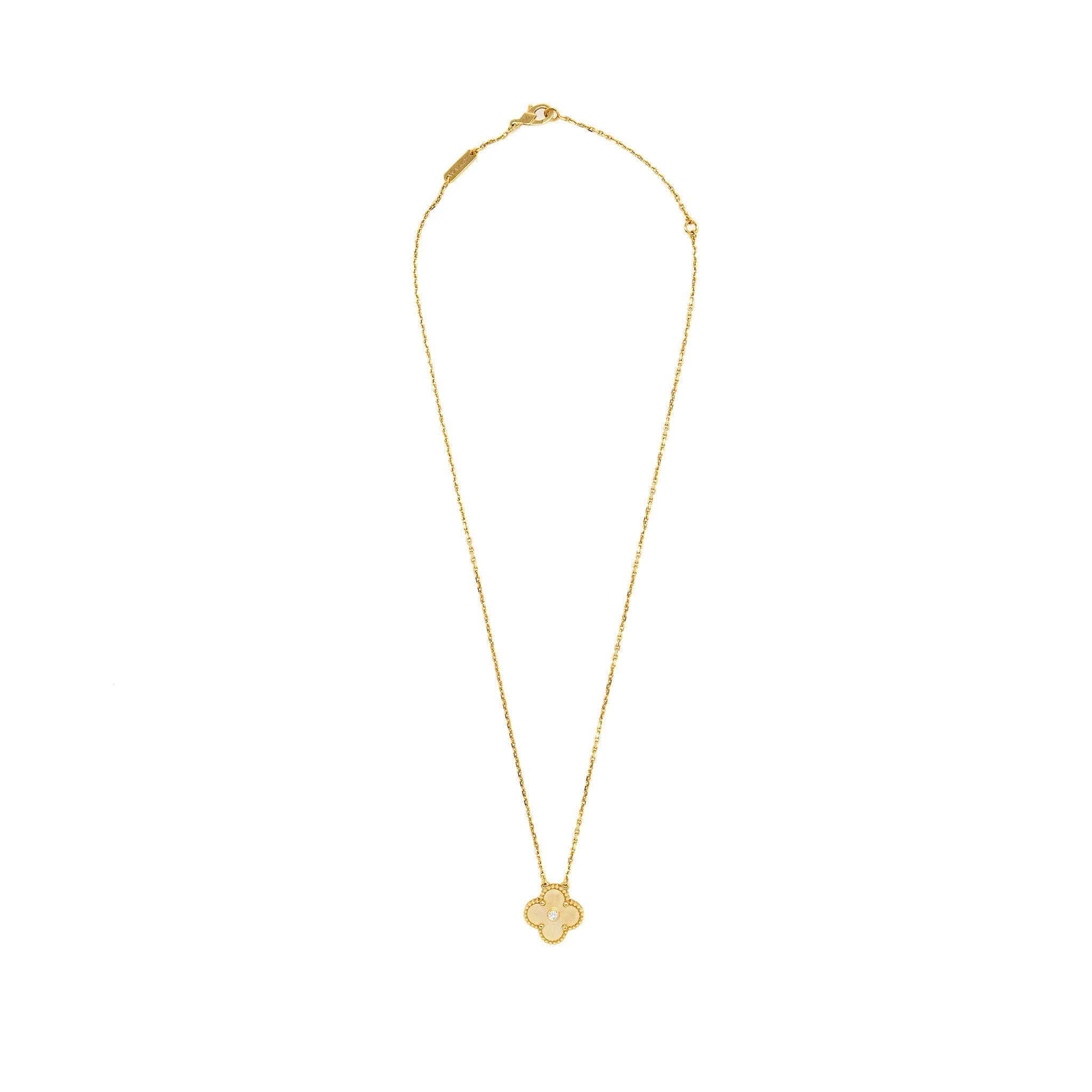 VAN CLEEF & ARPELS 2018 HOLIDAY PENDANT GOLD MOTHER-OF-PEARL YELLOW GOLD WITH DIAMOND