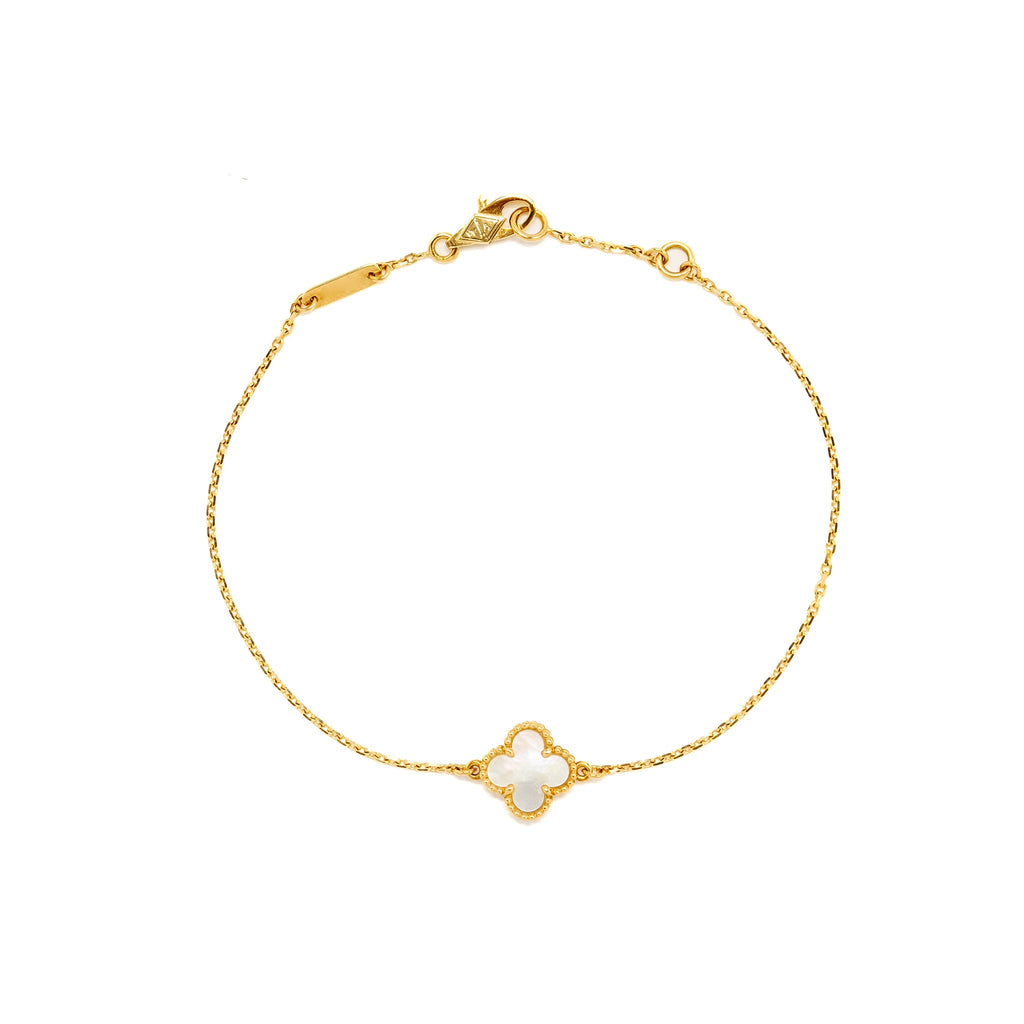 VAN CLEEF &ARPELS SWEET ALHAMBRA BRACELET 1 MOTIF MOTHER OF PEARL YELLOW GOLD