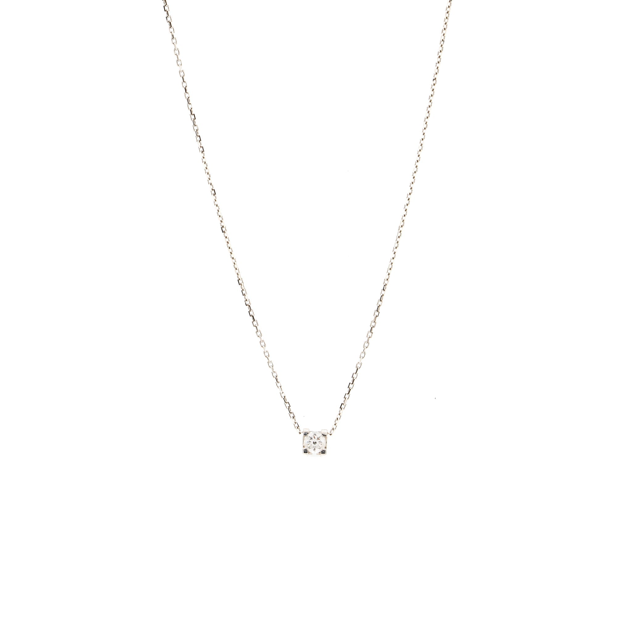 CARTIER C DE NECKLACE WHITE GOLD, 0.19CT E COLOUR VVS1 DIAMOND