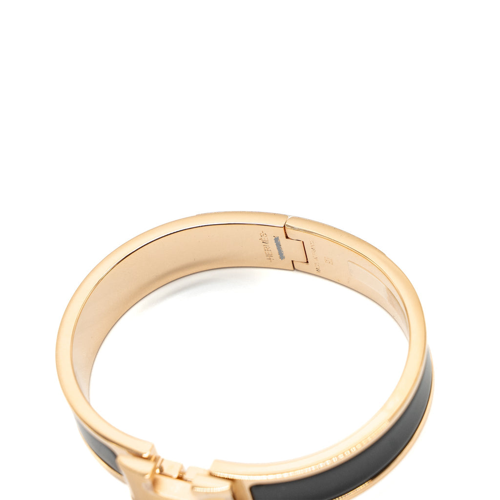 HERMES CLIC H BRACELET BLACK RGHW