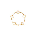 VAN CLEEF AND ARPELS VINTAGE ALHAMBRA BRACELET 5 MOTIFS 18K YELLOW GOLD / MOTHER OF PEARL