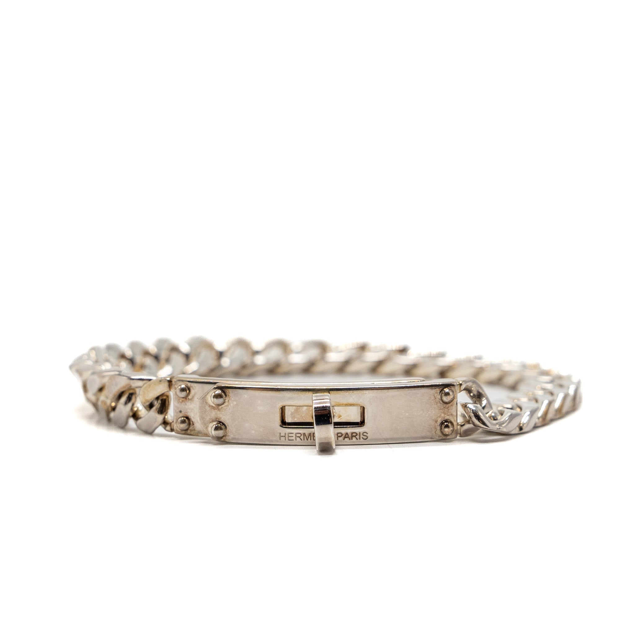 HERMES KELLY GOURMETTE BRACELET STERLING SILVER WITH KELLY CLASP