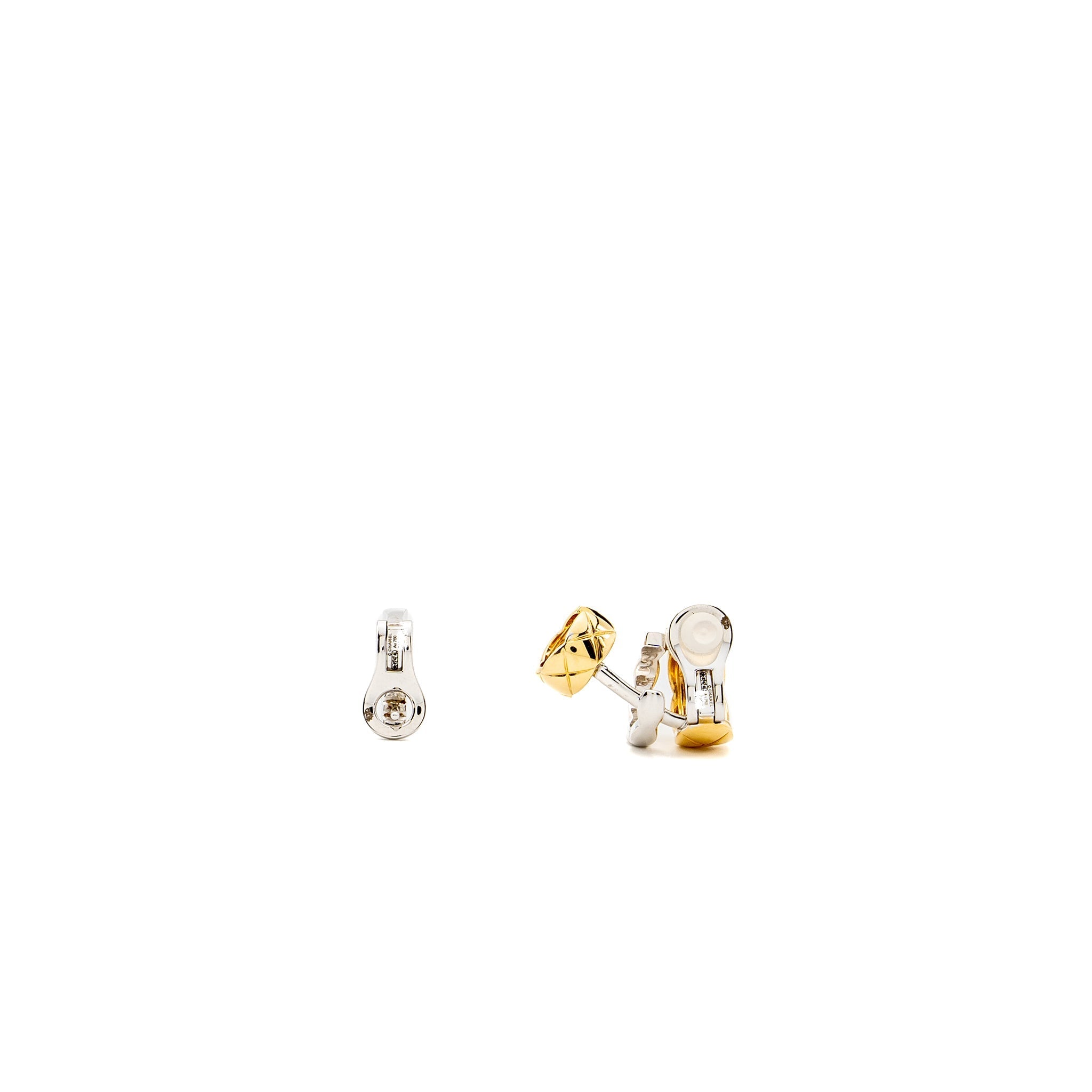 CHANEL COCO CRUSH CLIP-ON EARRINGS WHITE/YELLOW GOLD/ DIAMONDS