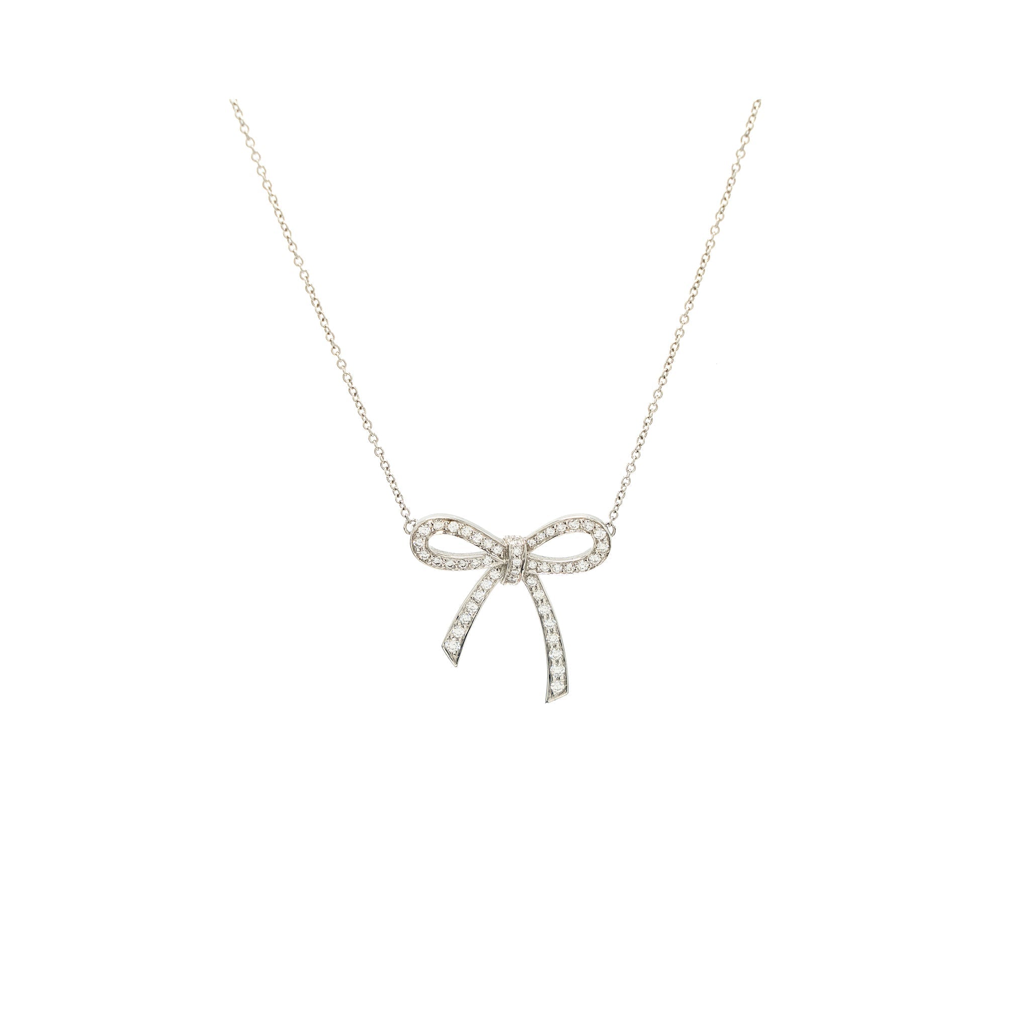 TIFFANY BOW PENDANT PLATINUM, DIAMONDS