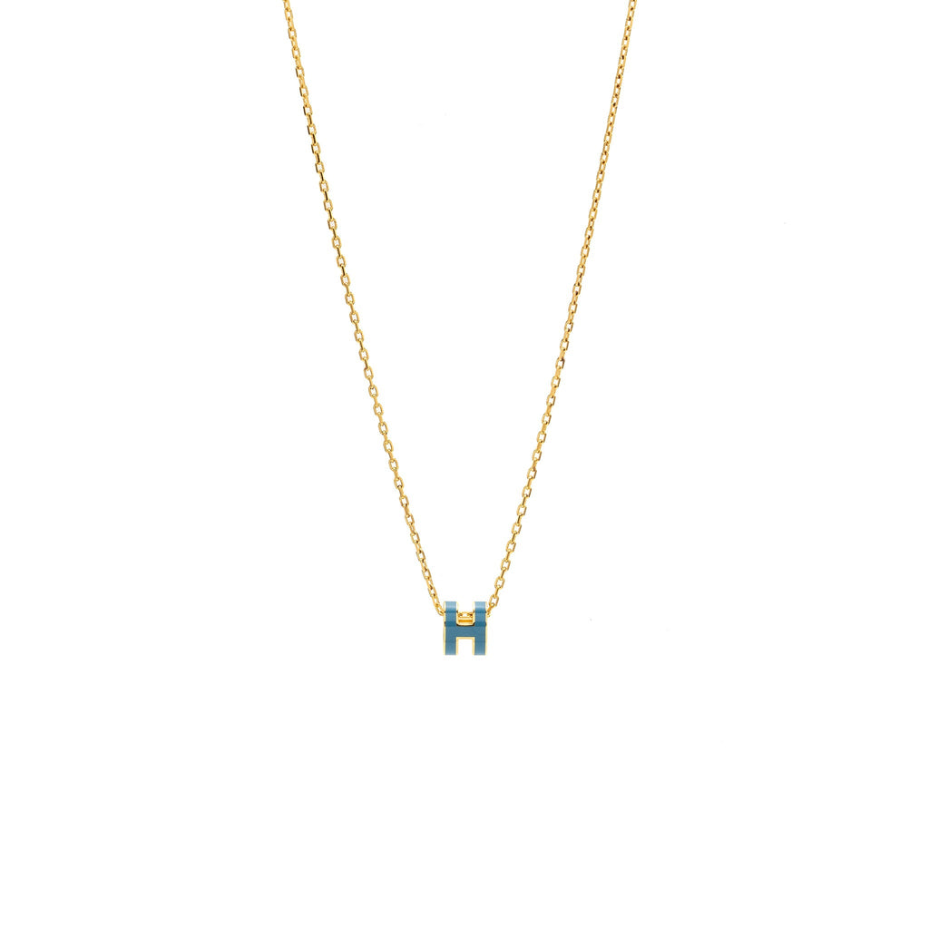 HERMES MINI POP H PENDANT BLUE GHW