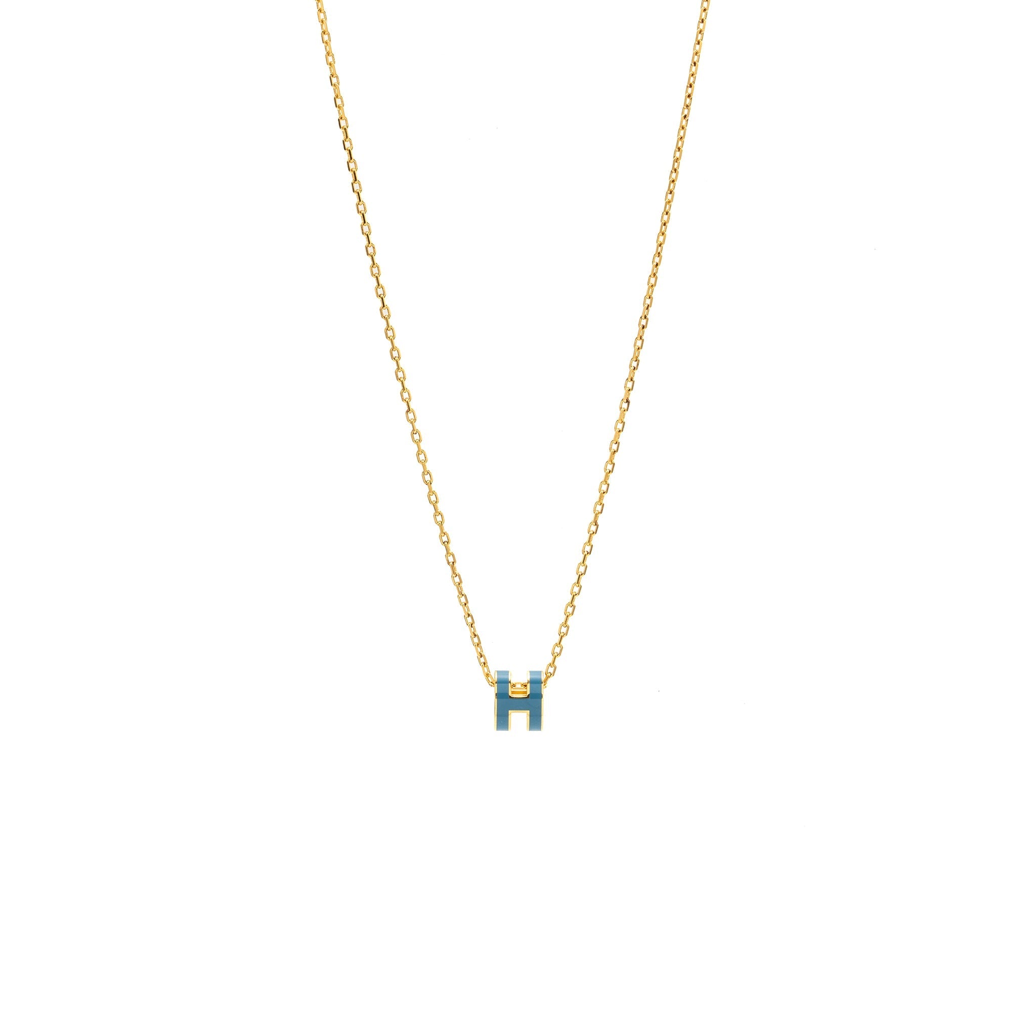 HERMES MINI POP H PENDANT BLUE GHW