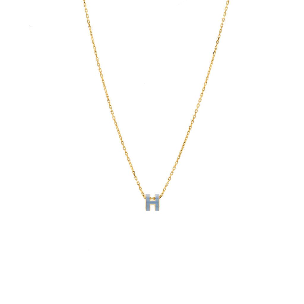 HERMES MINI POP H PENDANT BLUE LIN GHW