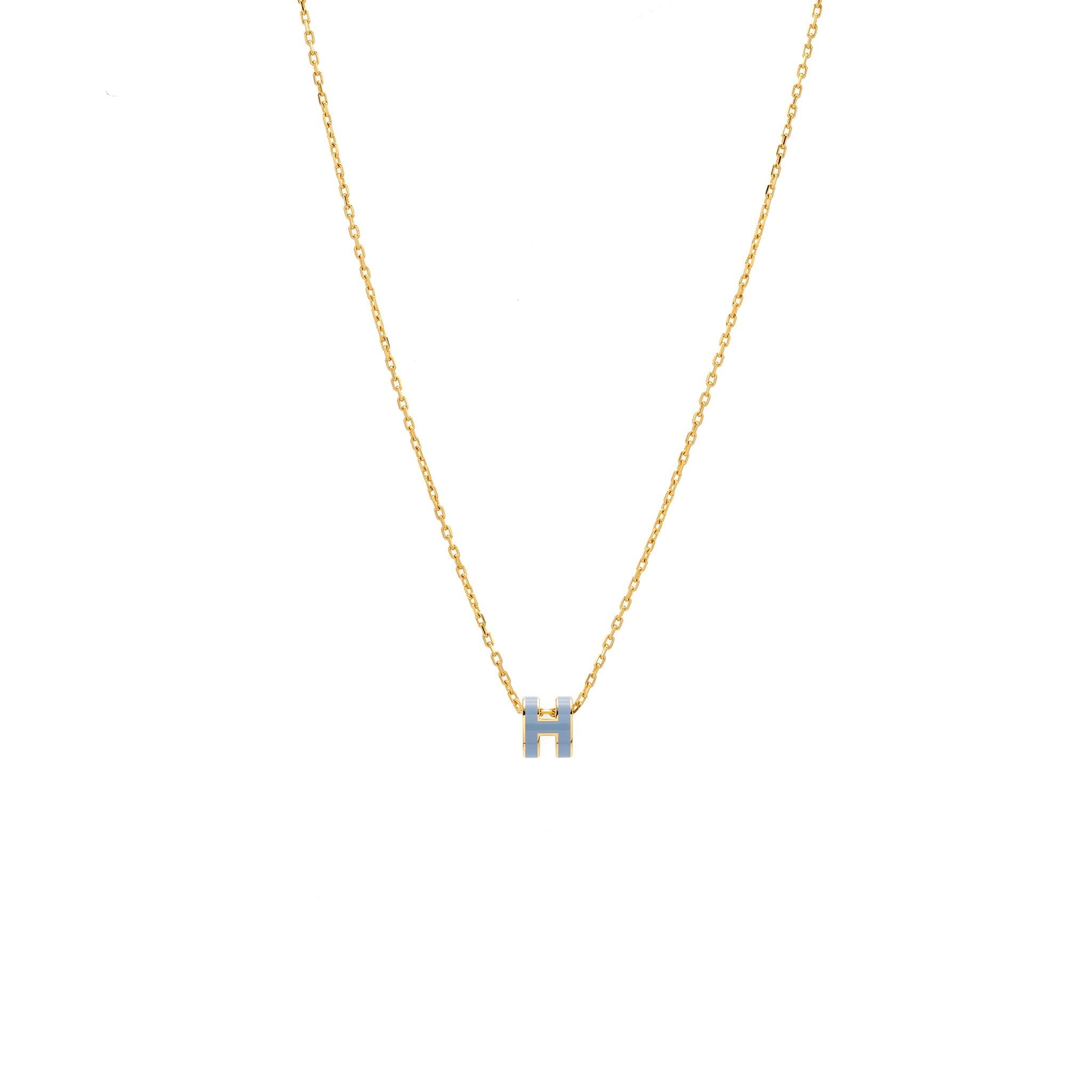 HERMES MINI POP H PENDANT BLUE LIN GHW