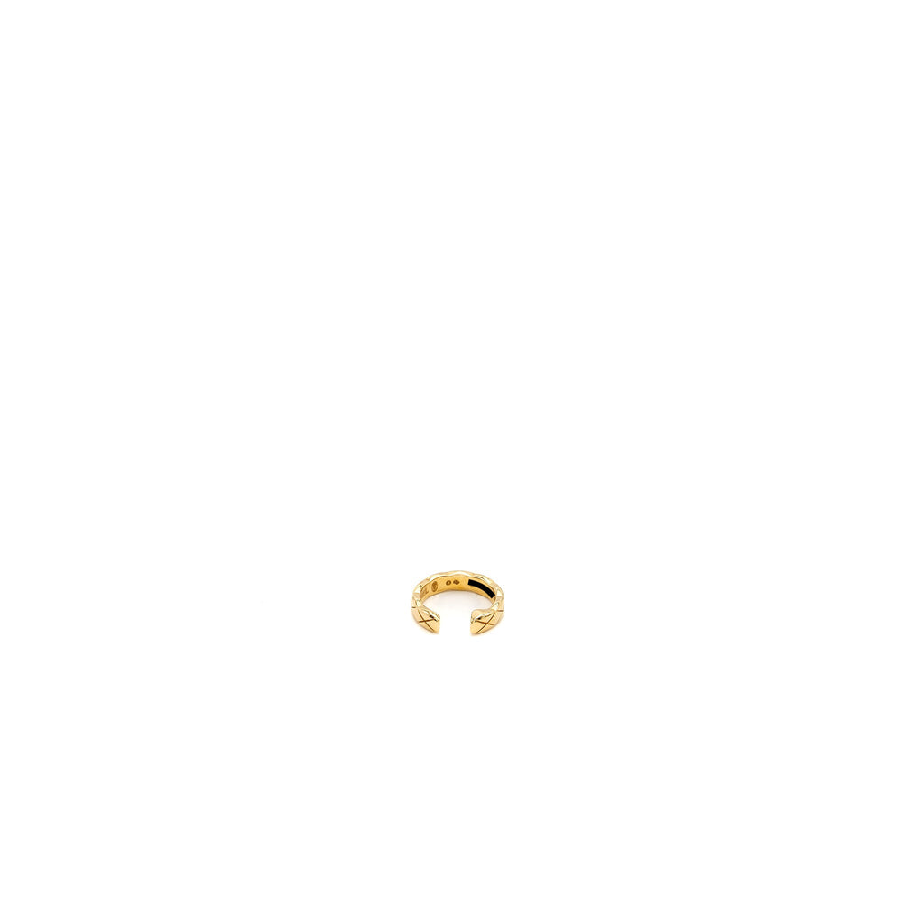 CHANEL COCO CRUSH SINGLE EARRINGS QUILTED MOTIF BEIGE GOLD, DIAMONDS