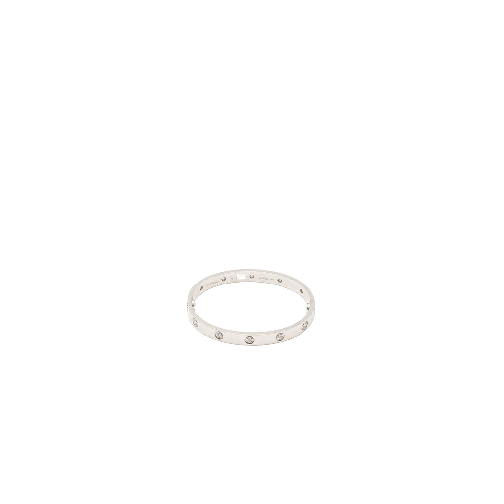 CARTIER LOVE BRACELET WHITE GOLD, 10 DIAMONDS