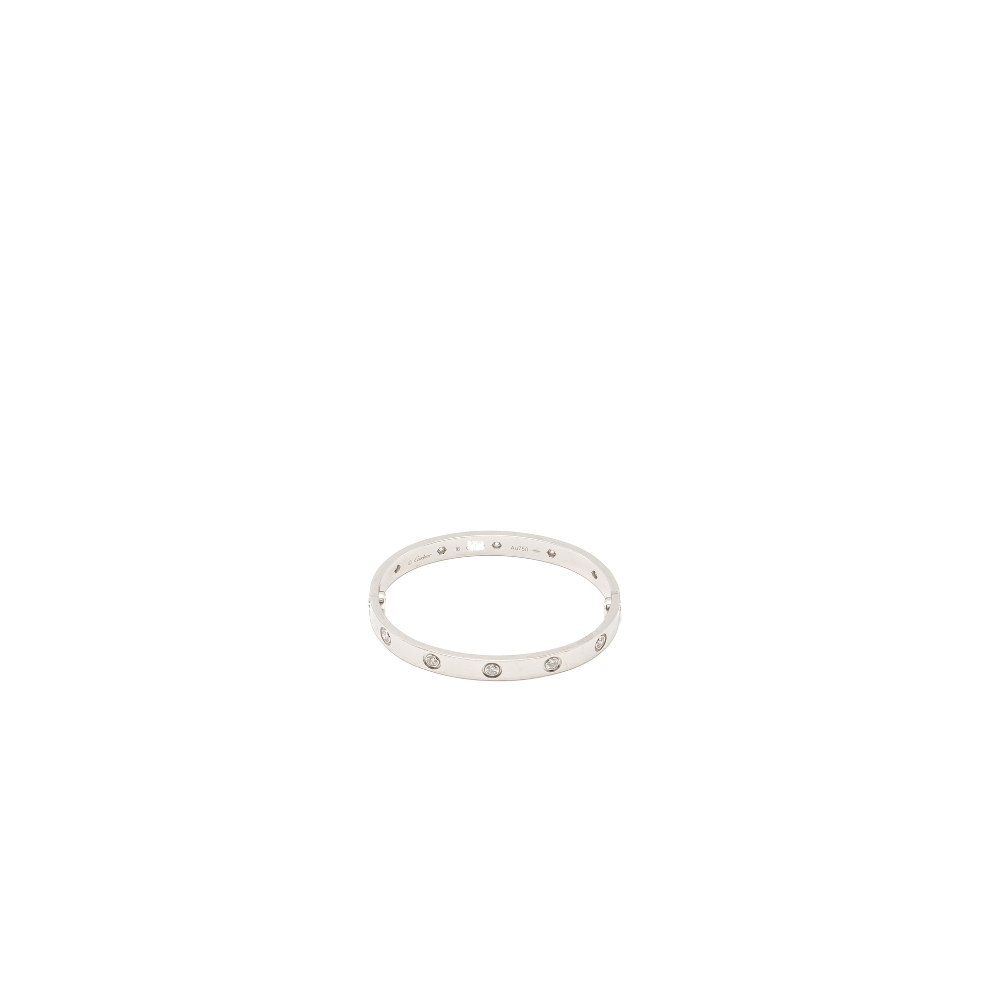 CARTIER LOVE BRACELET WHITE GOLD, 10 DIAMONDS