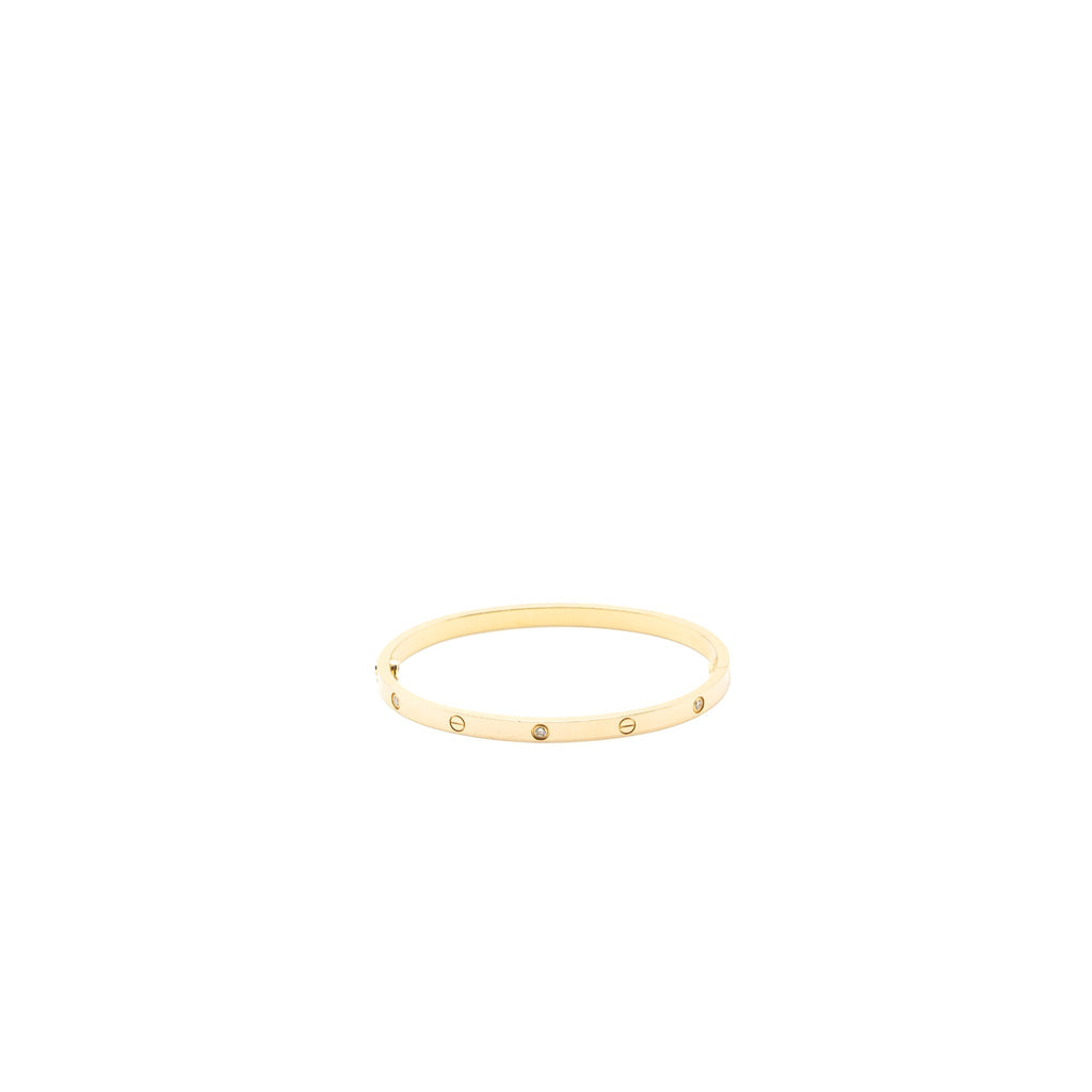 CARTIER LOVE BRACELET YELLOW GOLD 6 DIAMONDS