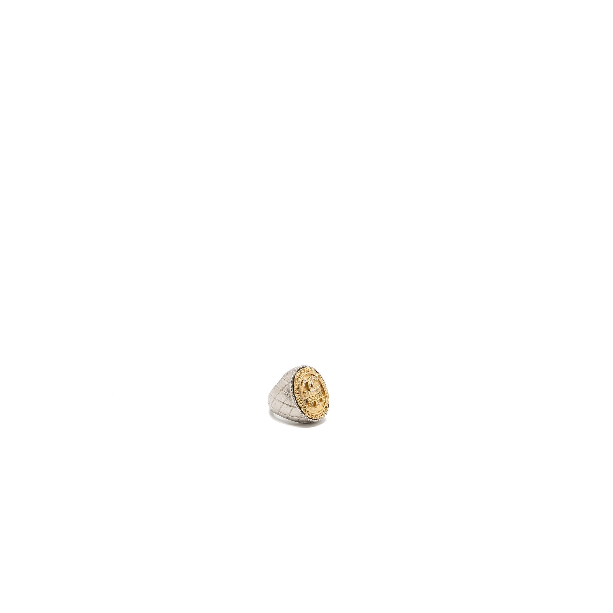 CHANEL OVAL RING GOLD/SILVER TONE