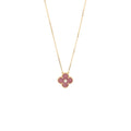 VAN CLEEF AND ARPELS 2021 HOLIDAY LIMITED VINTAGE ALHAMBRA PENDANT, ROSE GOLD/DIAMOND/RHODONITE