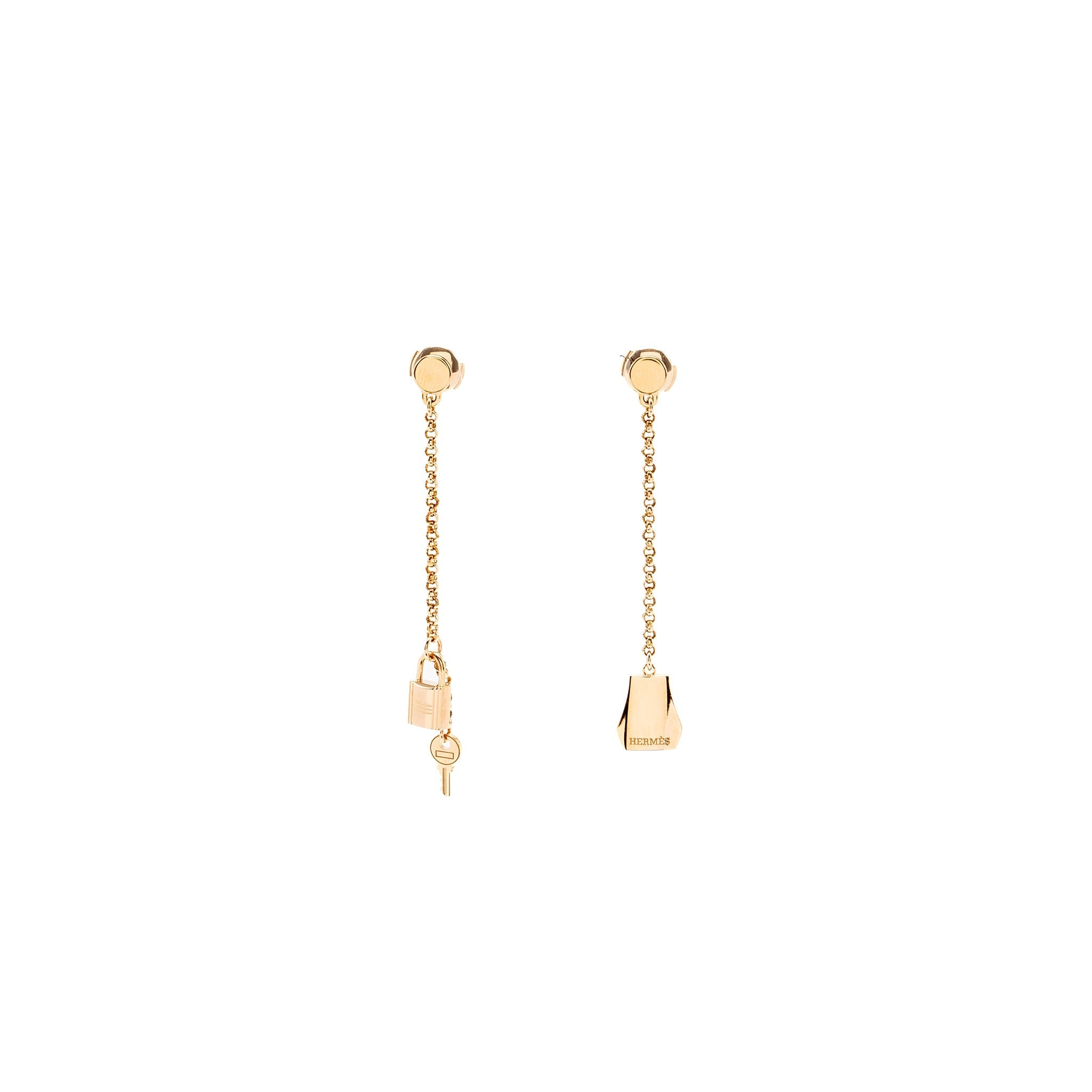 HERMES KELLY CLOCHETTE EARRINGS ROSE GOLD