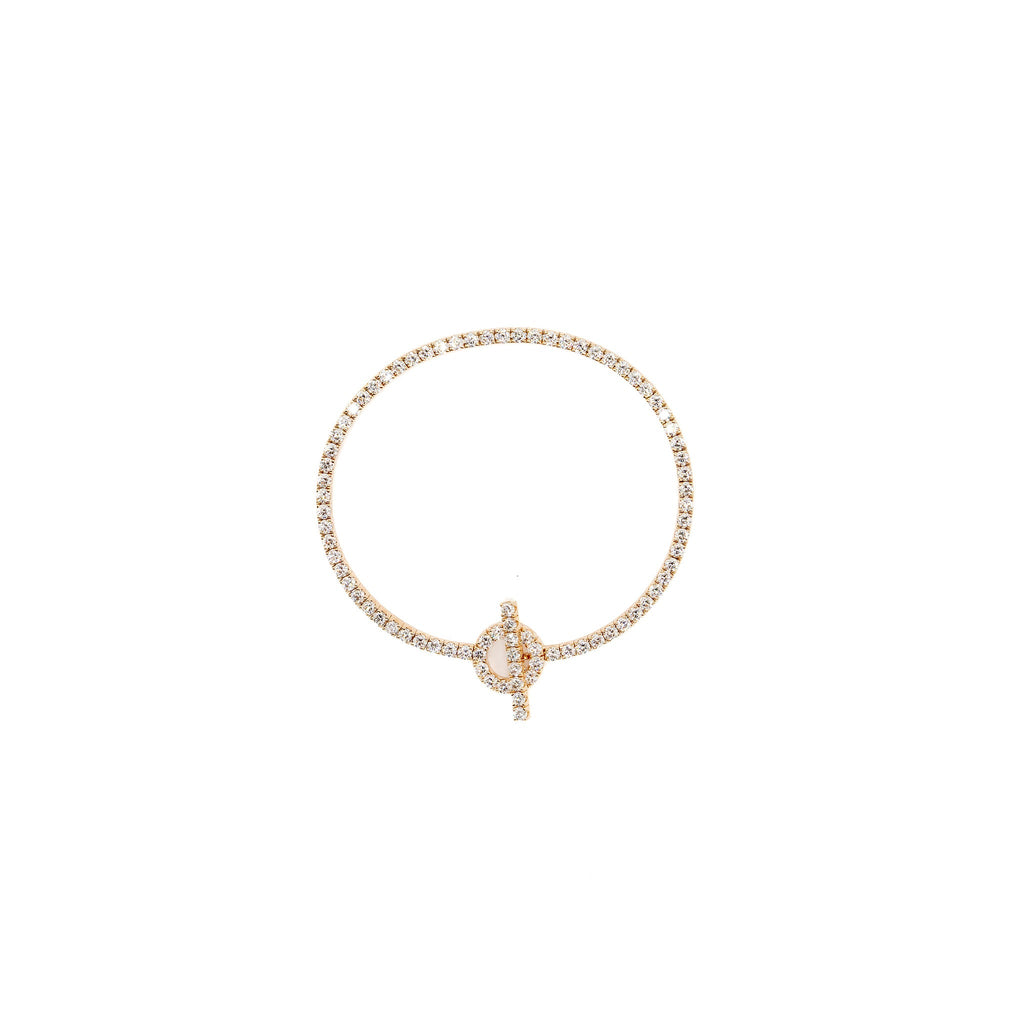 HERMES FINESSE BRACELET DIAMOND PAVED ROSE GOLD