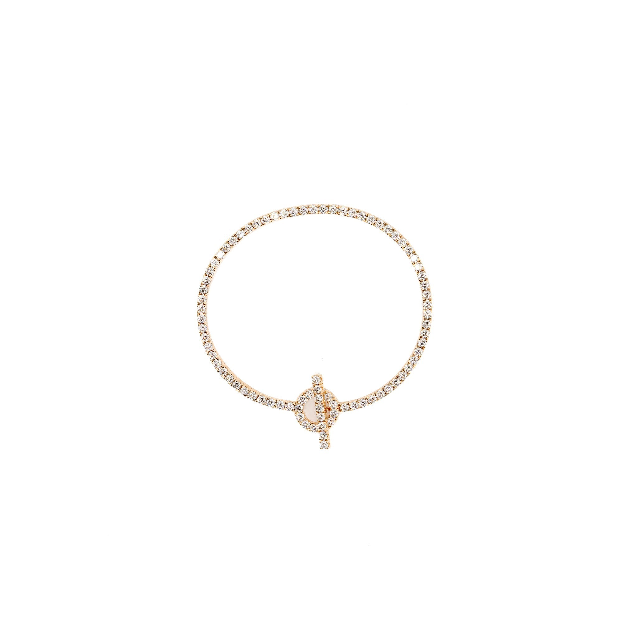 HERMES FINESSE BRACELET DIAMOND PAVED ROSE GOLD