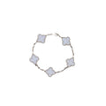 VAN CLEEF & ARPELS VINTAGE ALHAMBRA BRACELET 5 MOTIF CHALCEDONY WHITE GOLD
