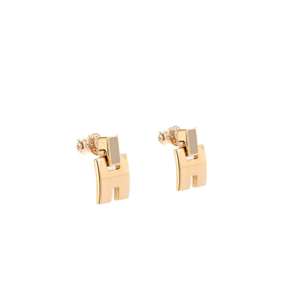 HERMES EILEEN EARRINGS ROSE GOLD TONE