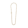 CHANEL LONG NECKLACE PEARL/CC LOGO CRYSTAL GOLD TONE