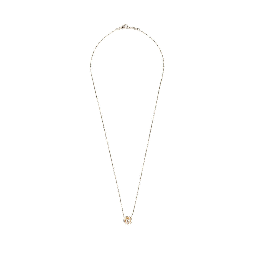TIFFANY PLATINUM AND 18 CARAT ROSE GOLD SOLESTE ROUND DIAMOND AND PINK DIAMOND PENDANT