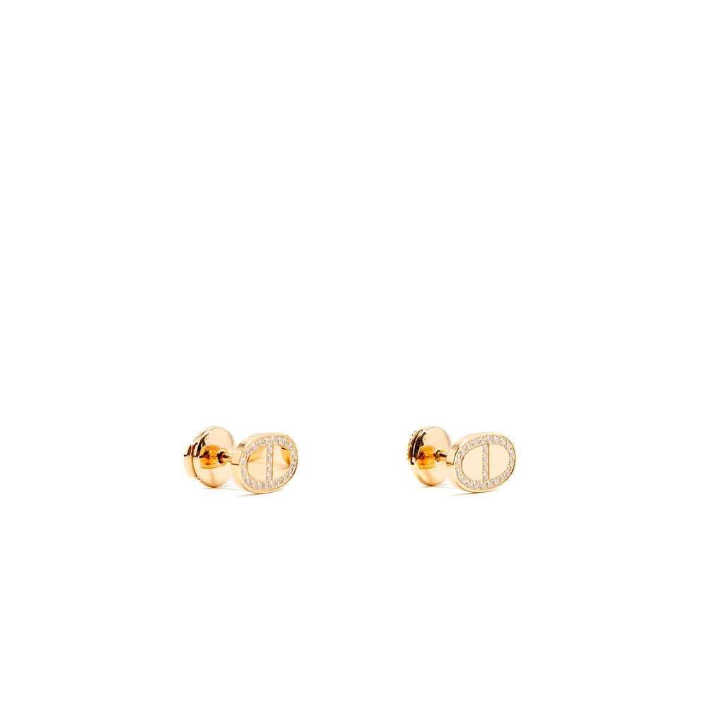 HERMES CHAINE D’ANCRE EARRINGS ROSE GOLD, DIAMONDS