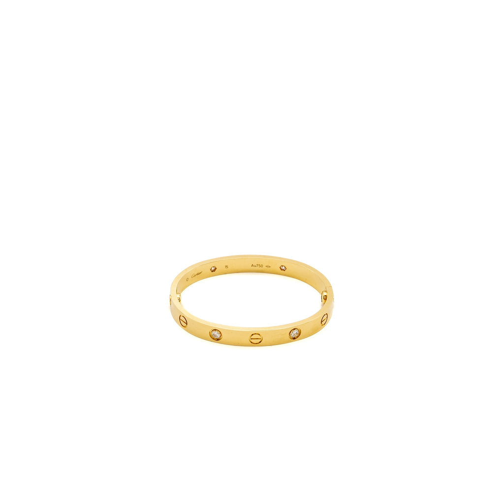 CARTIER LOVE BRACELET YELLOW GOLD 4 DIAMONDS