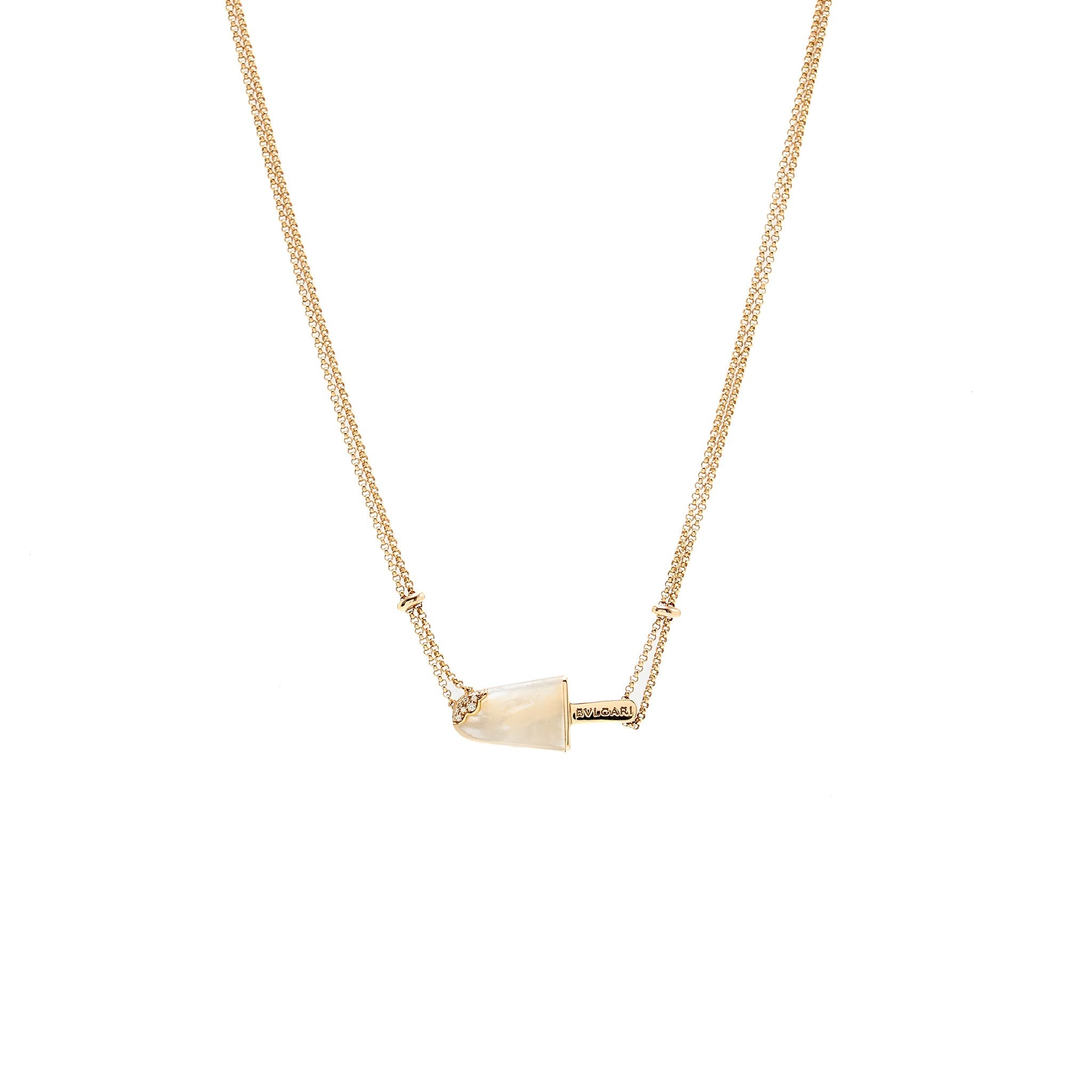 BVLGARI GELATI NECKLACE MOTHER OF PEARL / DIAMONDS / ROSE GOLD