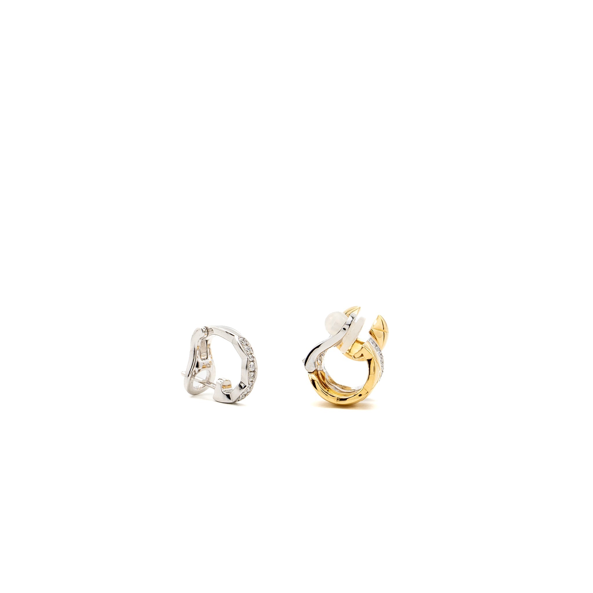 CHANEL COCO CRUSH CLIP-ON EARRINGS WHITE/YELLOW GOLD/ DIAMONDS
