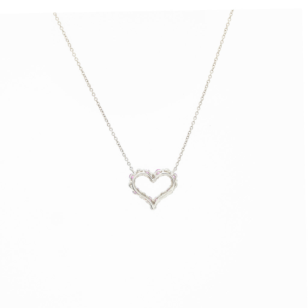 TIFFANY HEART PENDANT PLATINUM PINK/ WHITE DIAMONDS