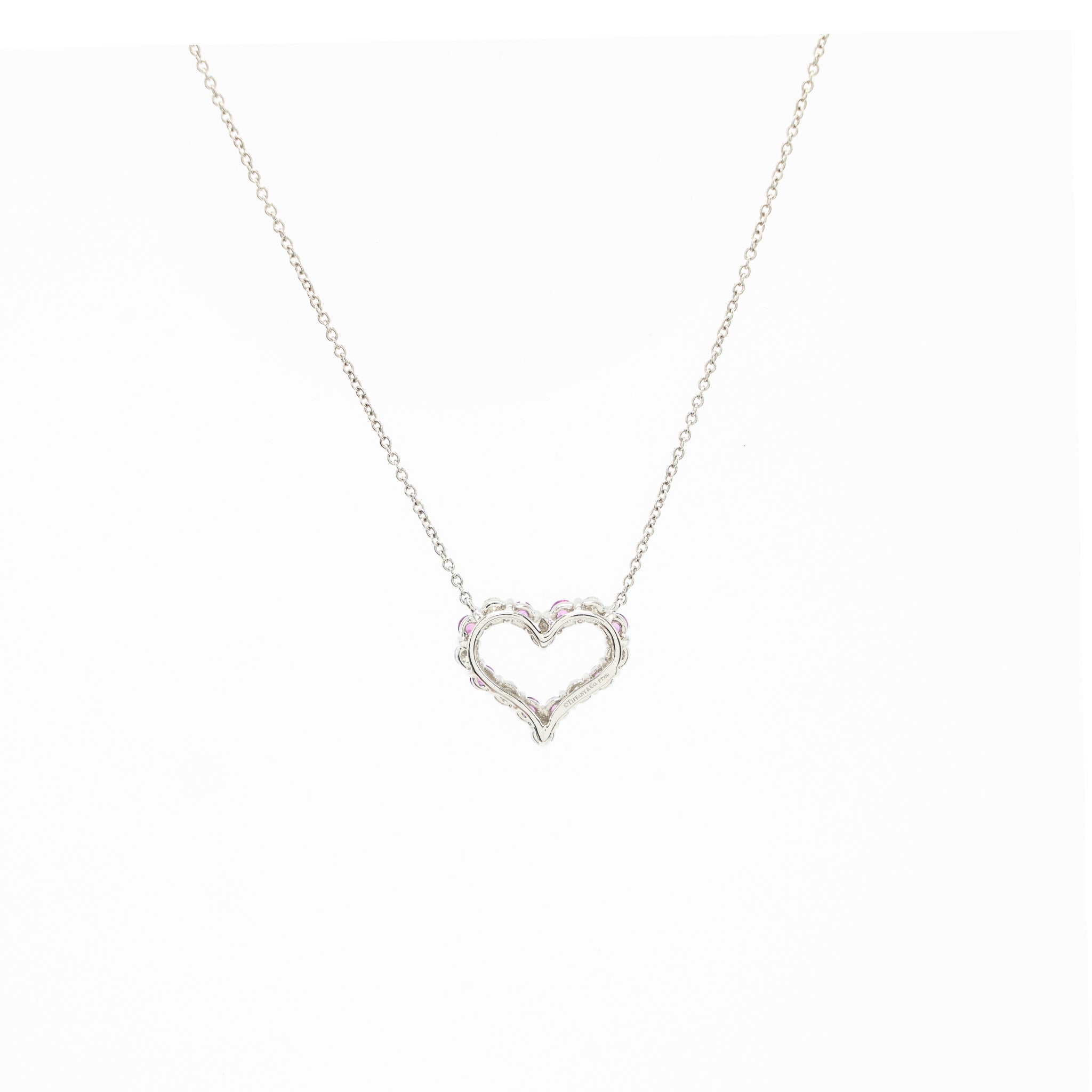 TIFFANY HEART PENDANT PLATINUM PINK/ WHITE DIAMONDS