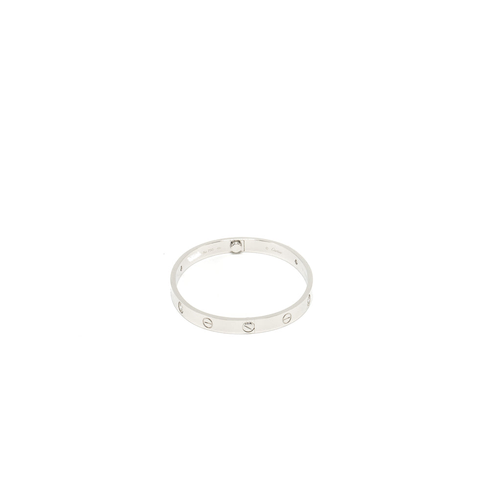 CARTIER LOVE BRACELET WHITE GOLD, 4 DIAMONDS