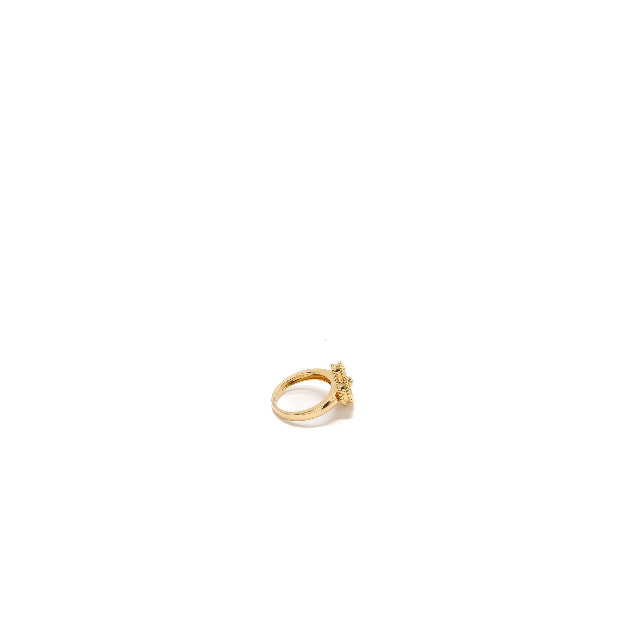 VAN CLEEF AND ARPELS VINTAGE ALHAMBRA RING MOTHER OF PEARL, YELLOW GOLD