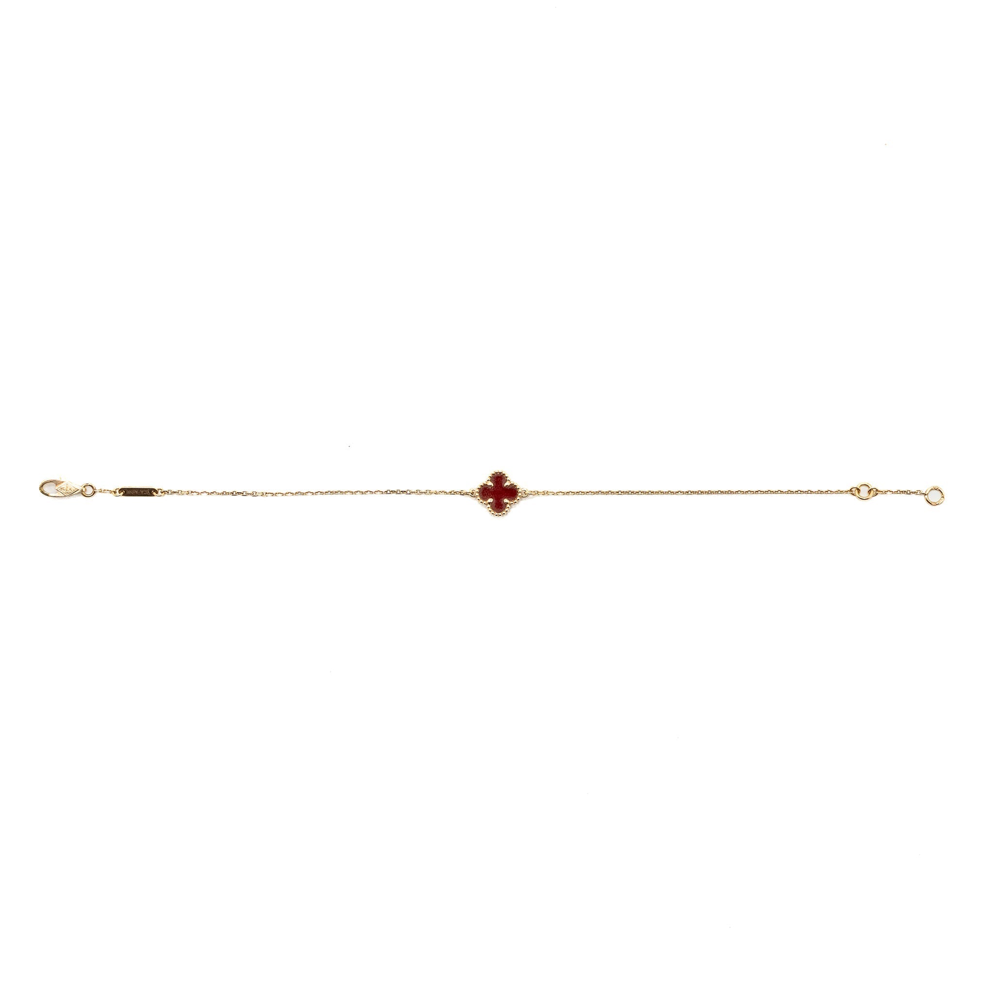 VAN CLEEF AND ARPELS SWEET ALHAMBRA BRACELET 18K ROSE GOLD / CARNELIAN
