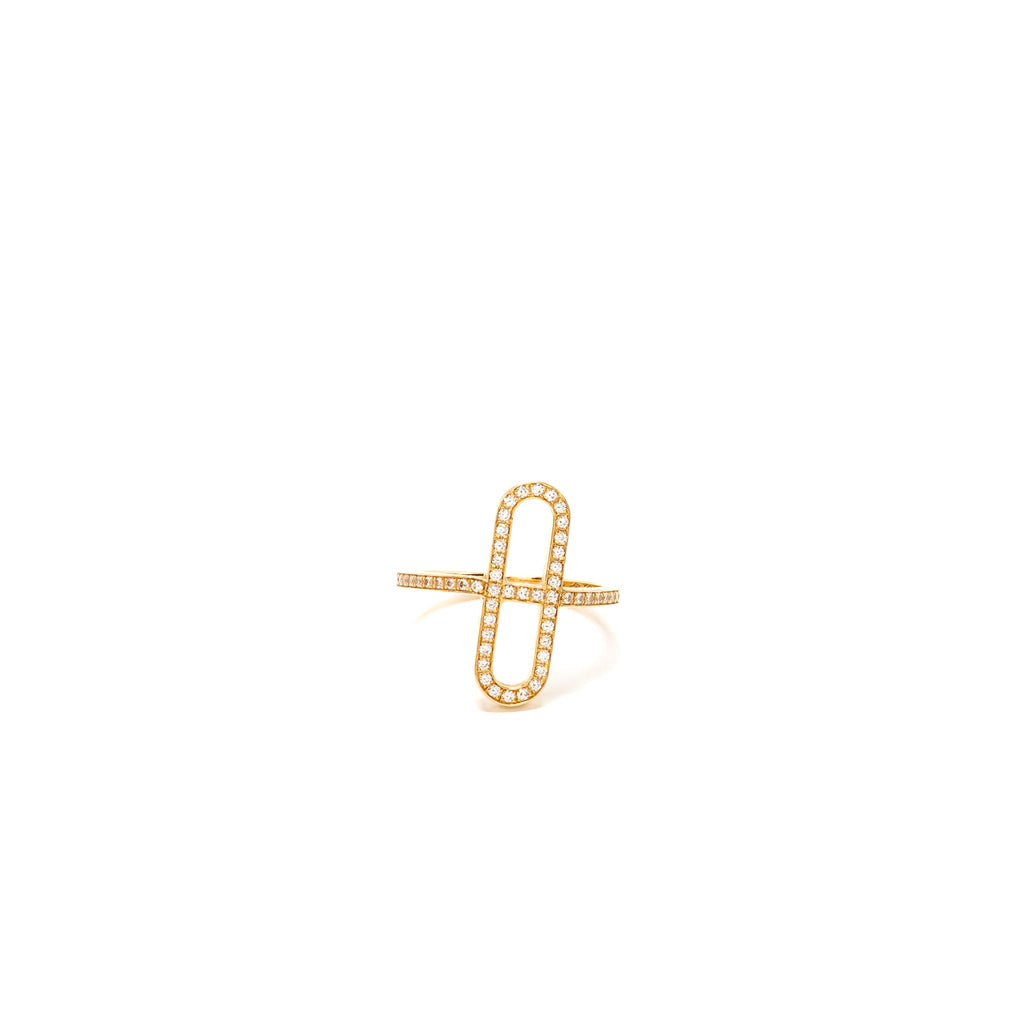 HERMES EVER CHAINE D’ANCRE RING ROSE GOLD WITH DIAMONDS