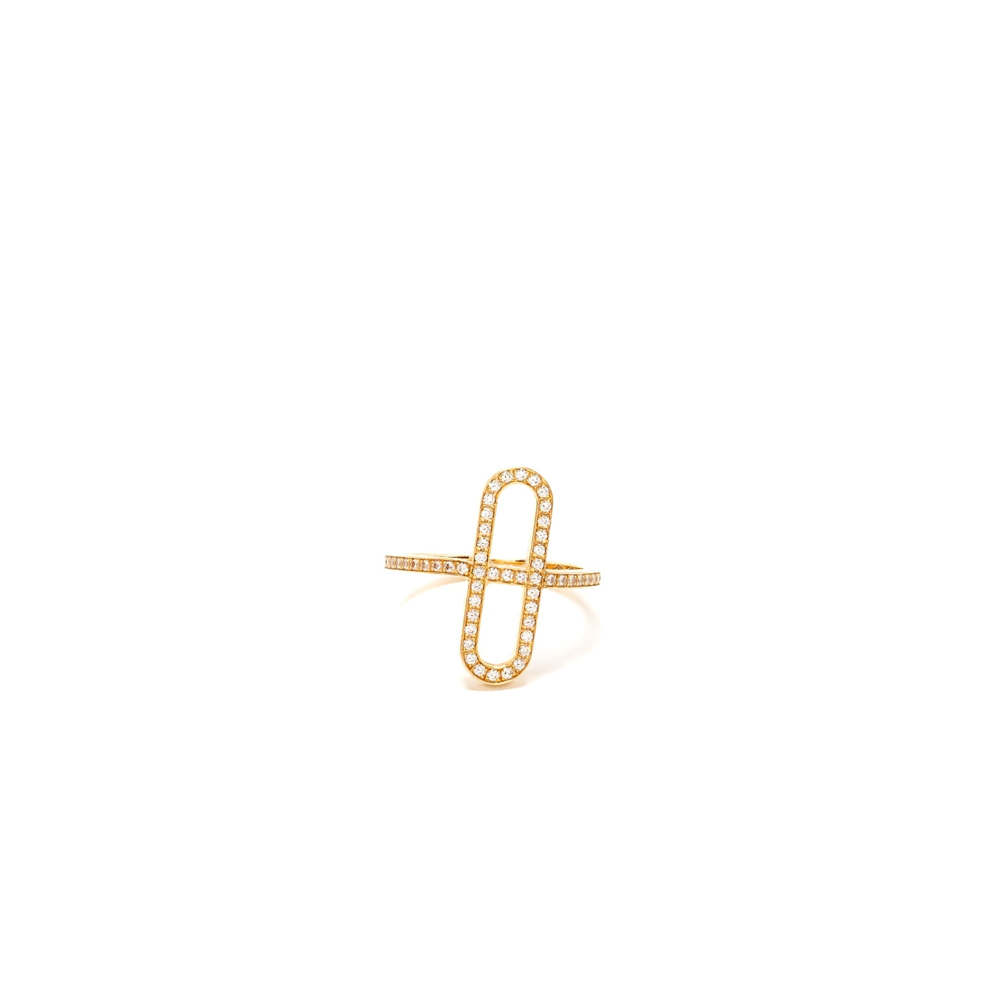 HERMES EVER CHAINE D’ANCRE RING ROSE GOLD WITH DIAMONDS