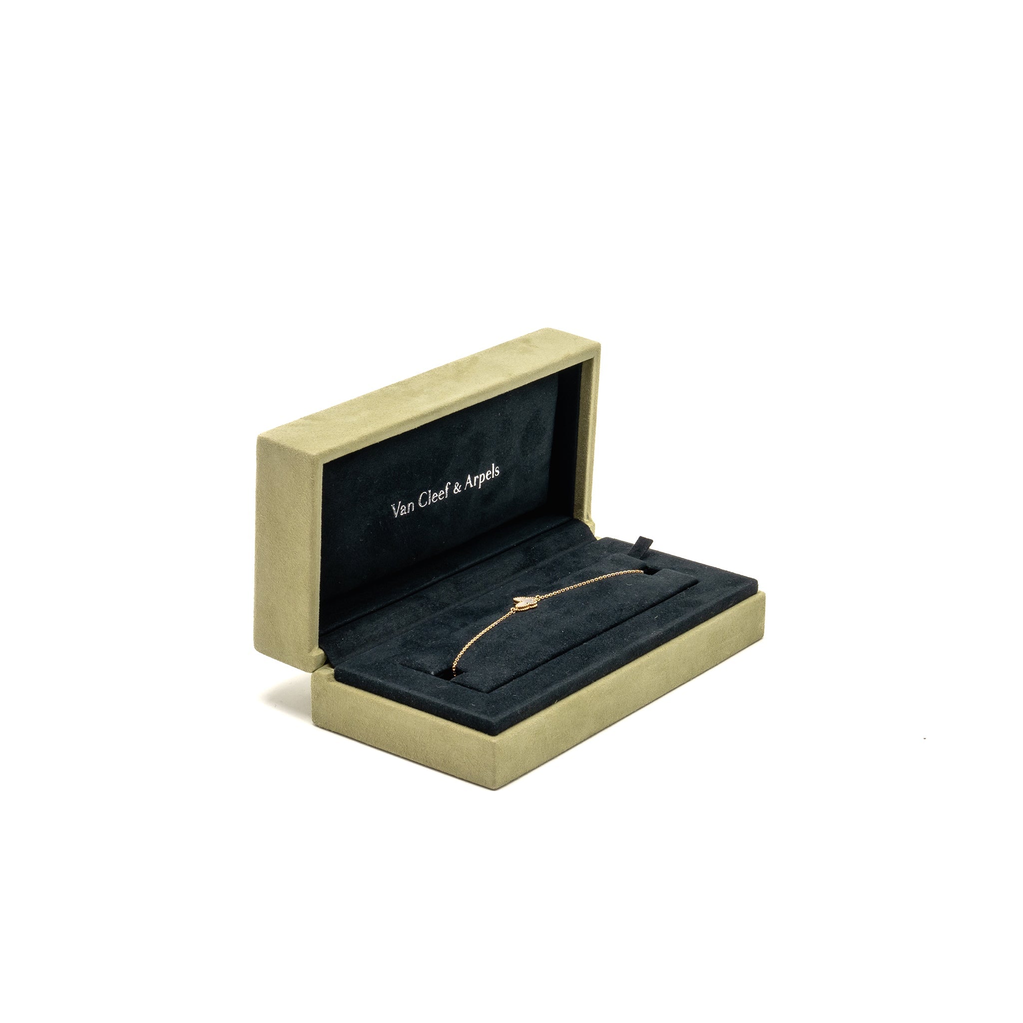 VAN CLEEF & ARPELS SWEET ALHAMBRA BUTTERFLY BRACELET MOTHER OF PEARL YELLOW GOLD
